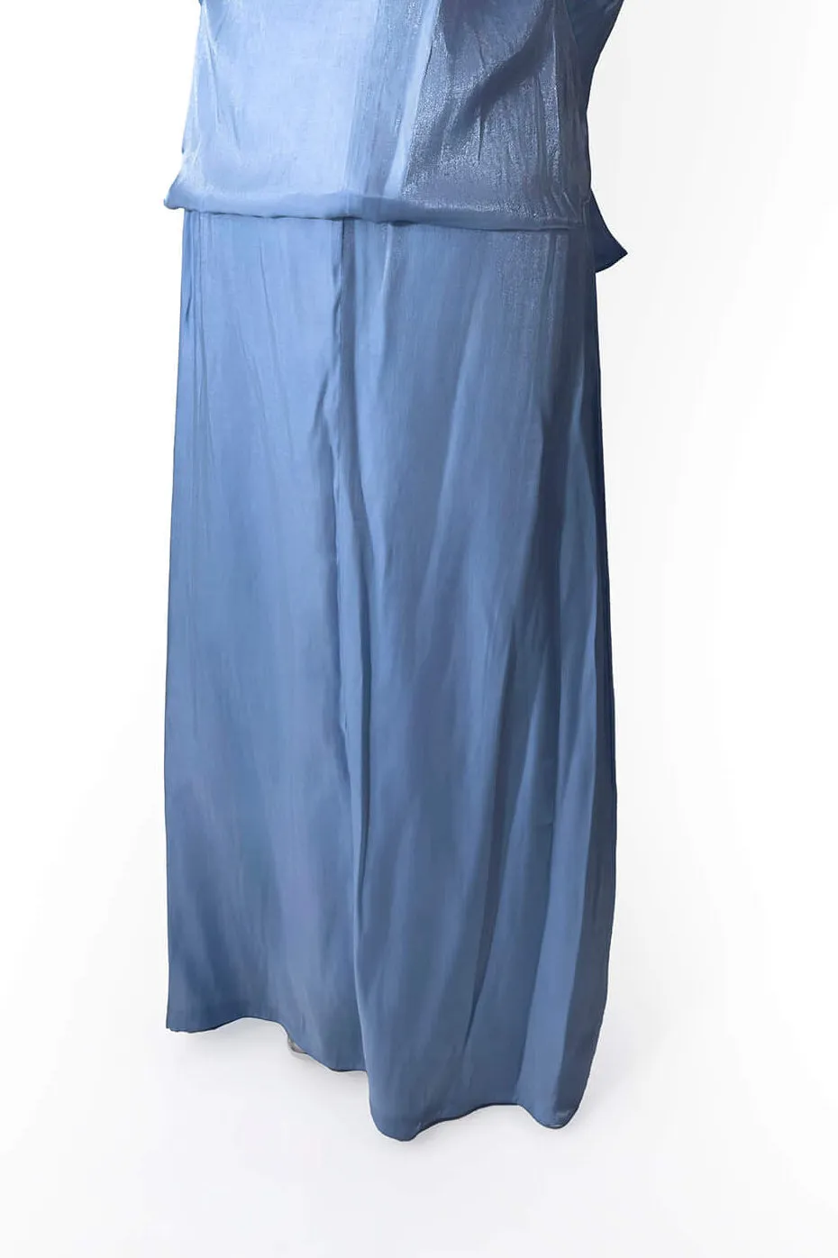 Sky Blue Flowing Maxi Skirt