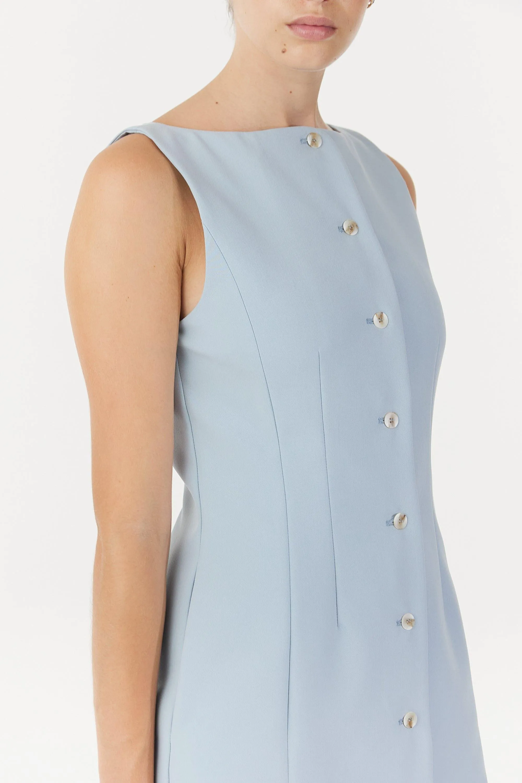 SKYLINE TAILORED MINI DRESS | POWDER BLUE