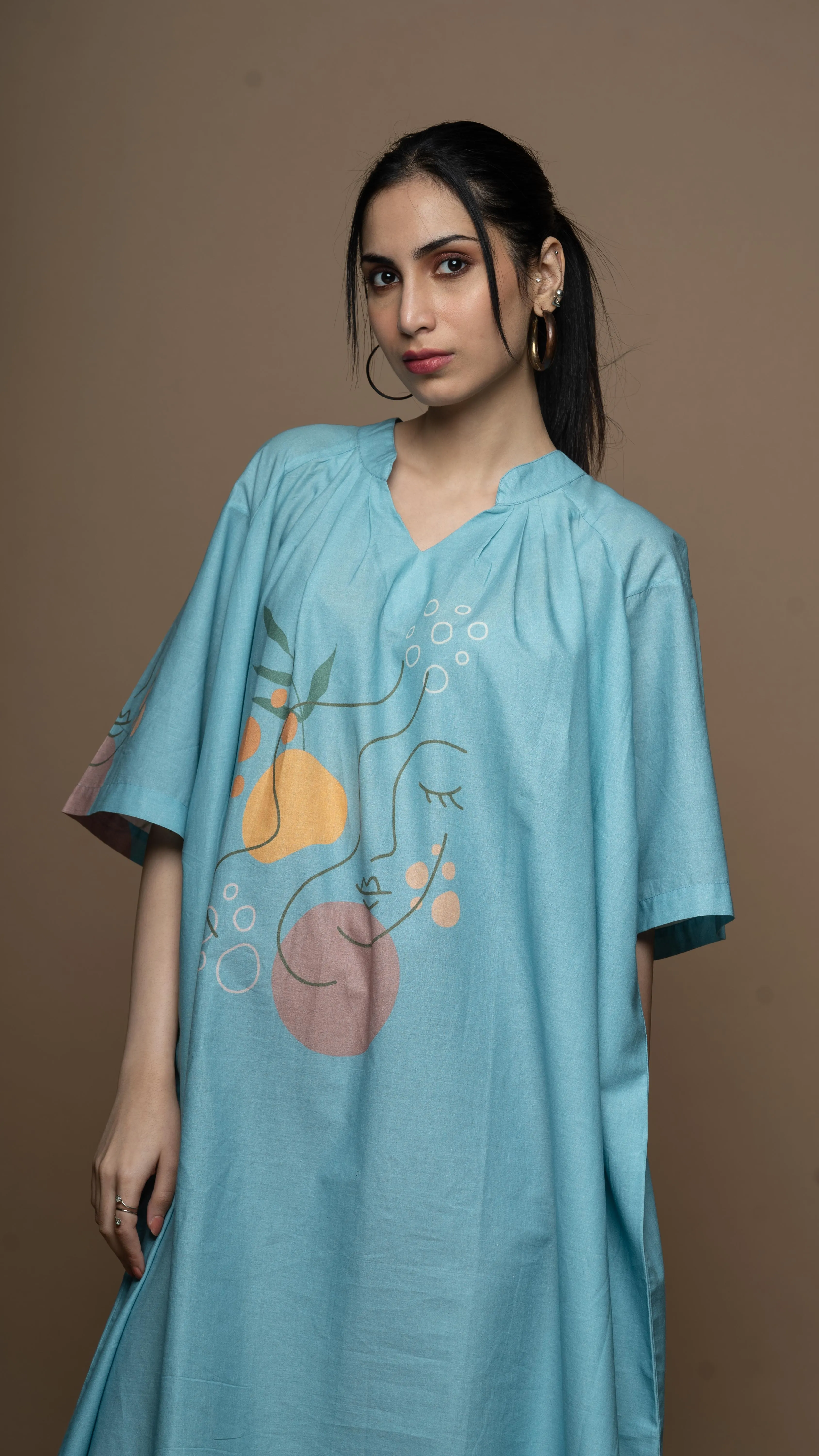 Soft Blue Peaceful Pause Shirt Dress