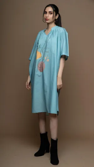Soft Blue Peaceful Pause Shirt Dress
