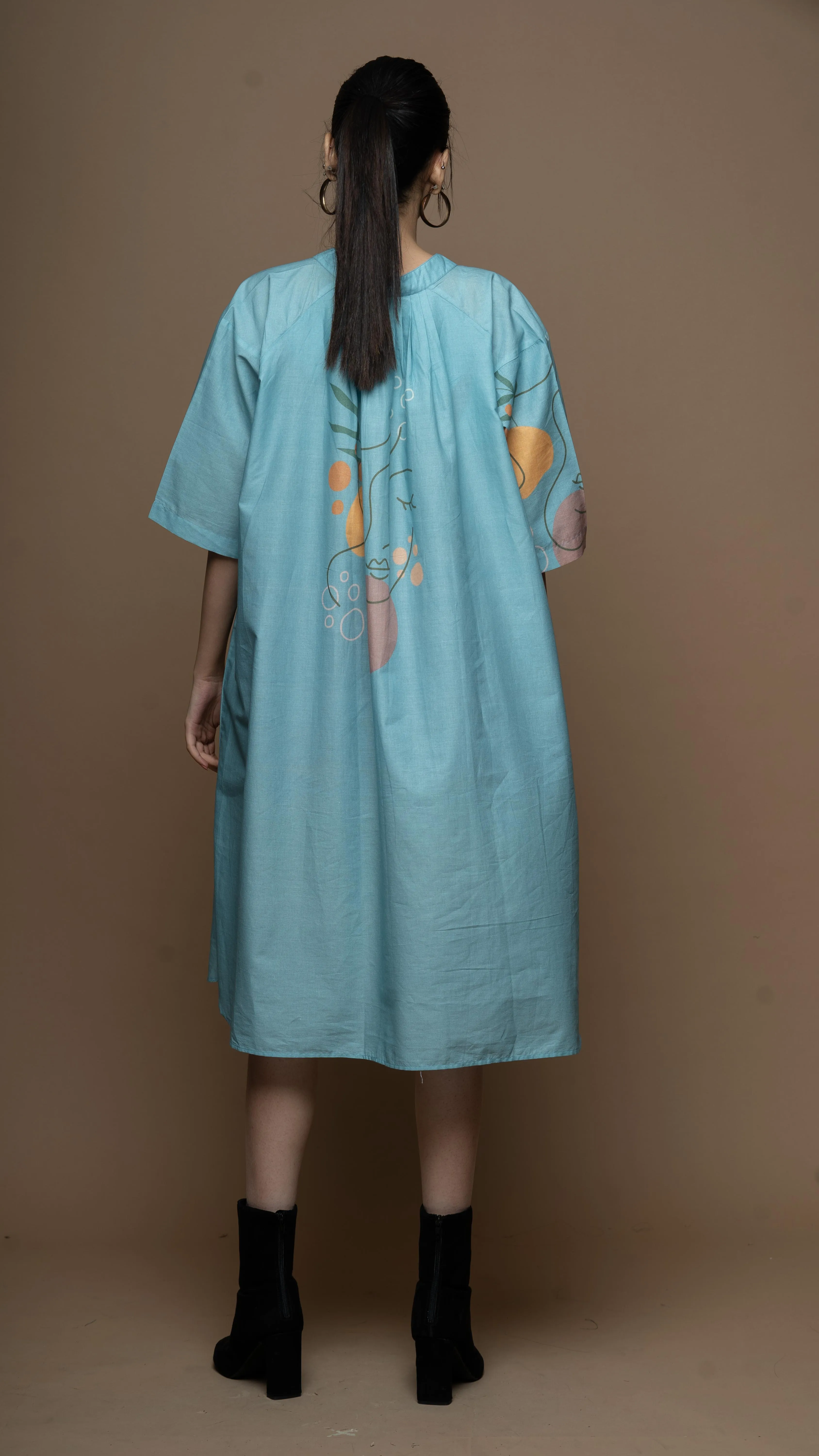 Soft Blue Peaceful Pause Shirt Dress