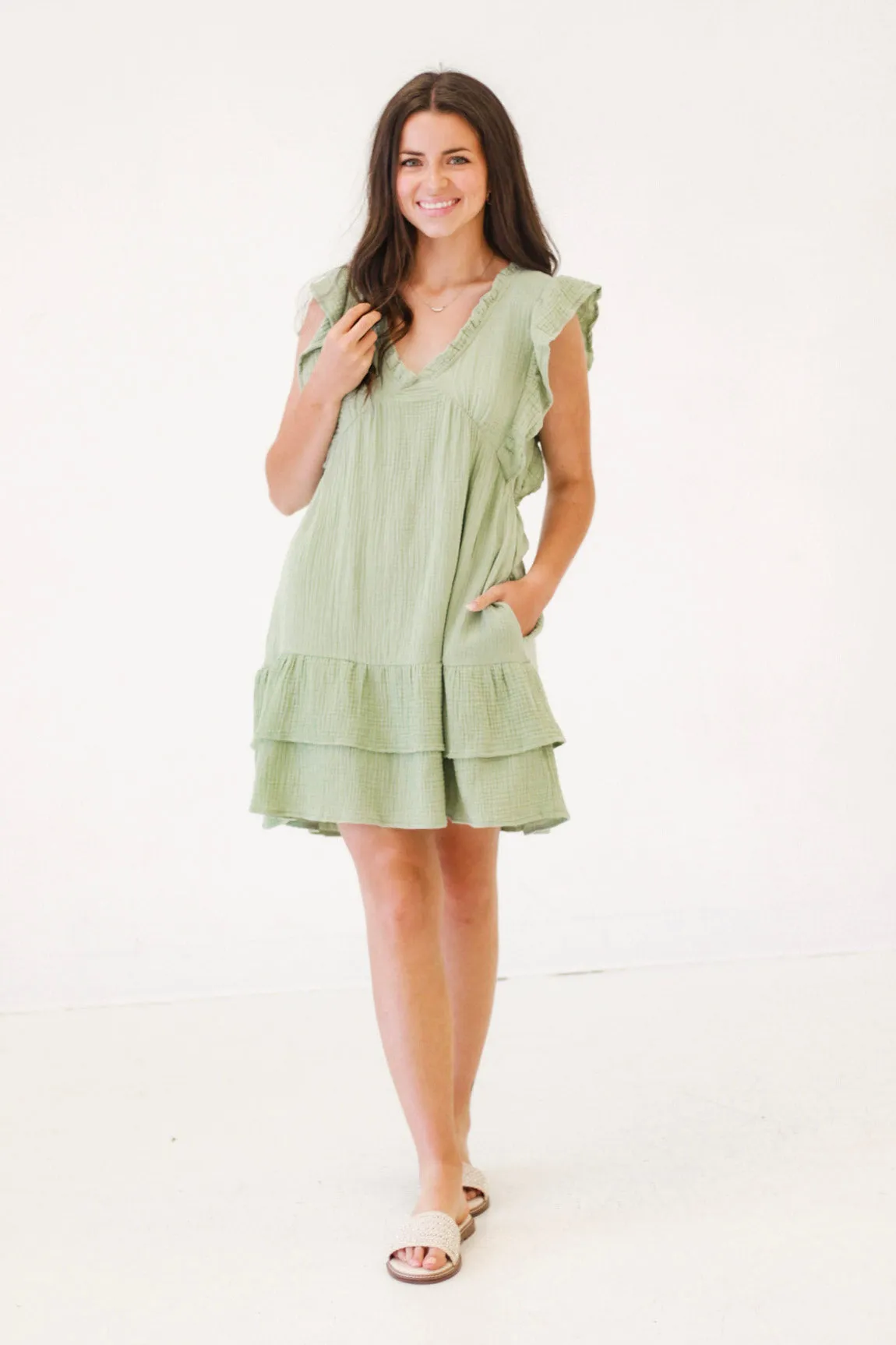 Soft Summer Nights Sage Dress