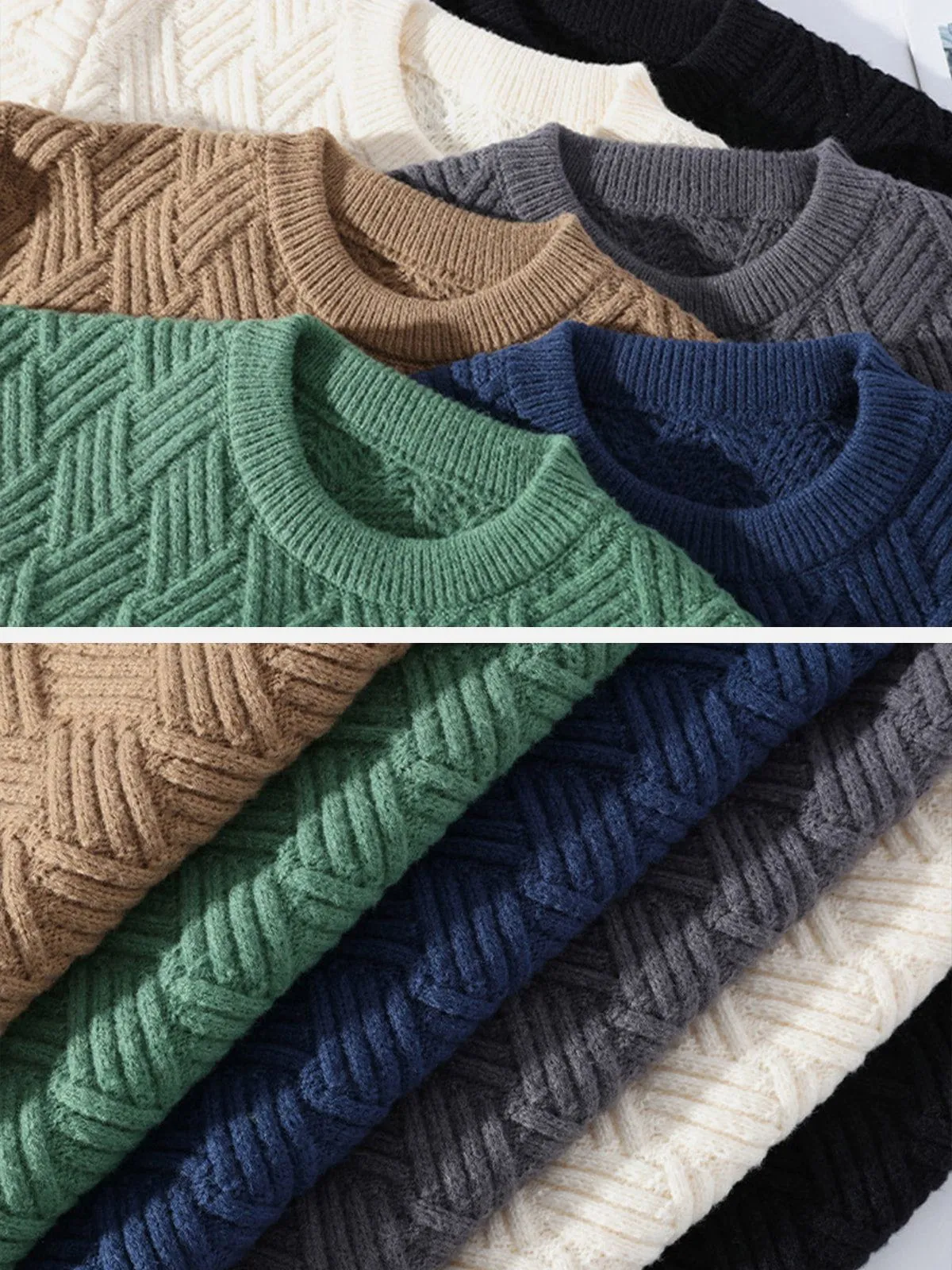 Solid Color Weave Cozy Sweater
