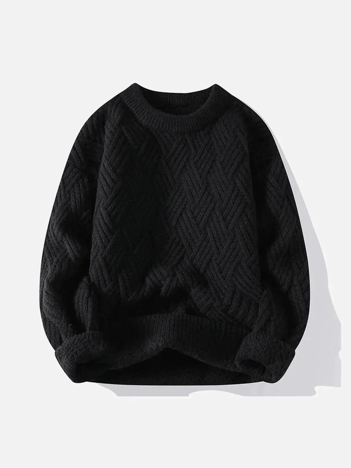Solid Color Weave Cozy Sweater