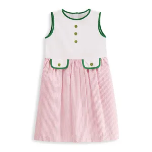 Sophia Dress -- Pink Bubble Stripe