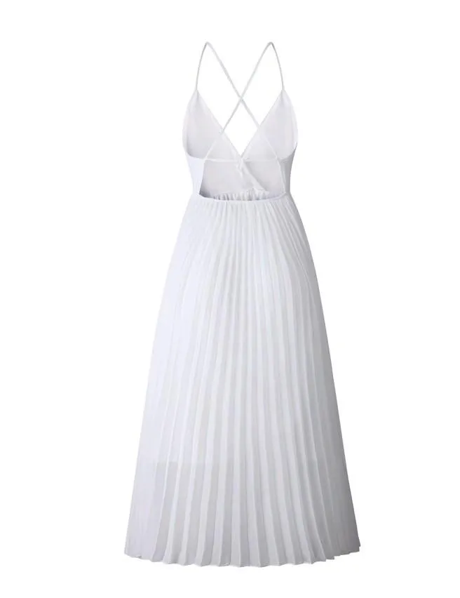 Spaghetti Strap Midi Dress - Chiffon
