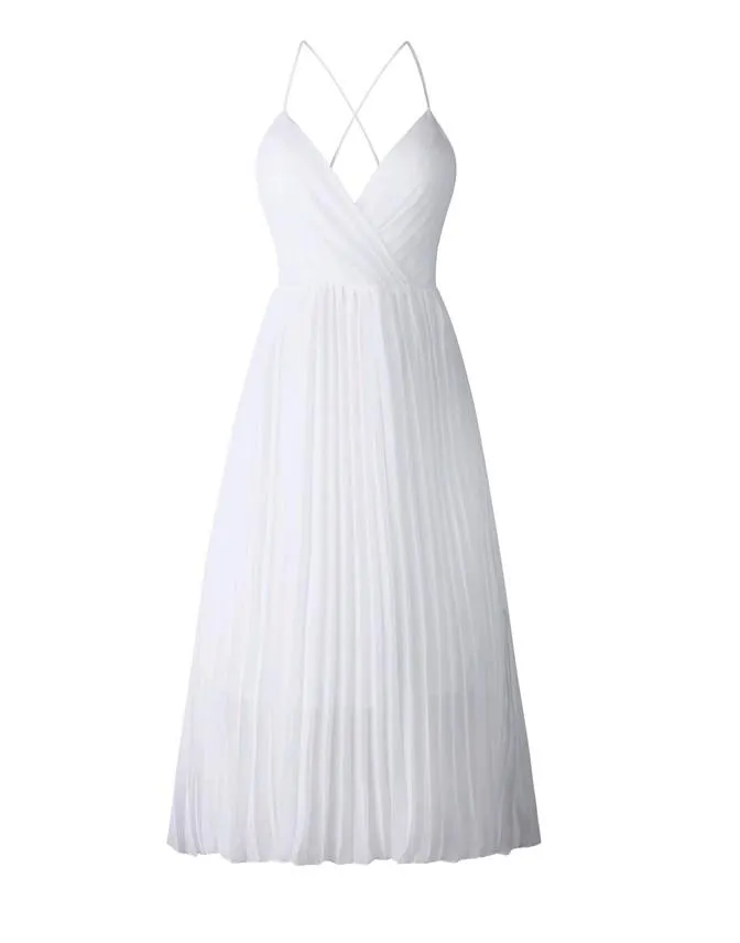 Spaghetti Strap Midi Dress - Chiffon
