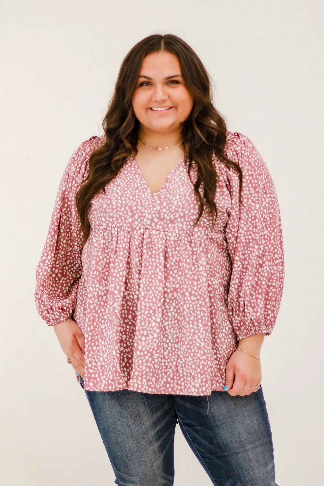 Spotted by You Mauve Blouse