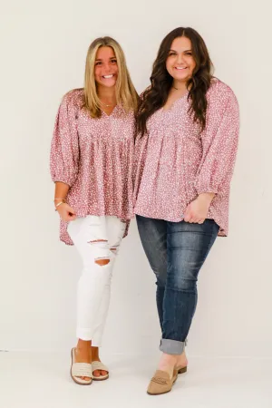 Spotted by You Mauve Blouse