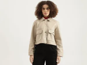 Spread Collar Solid Jacket