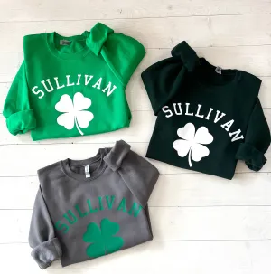 St. Patrick's Day Sweatshirt, Personalized St. Patrick's Day Sweatshirt, Custom Sweatshirt, Custom Clover Sweatshirt, Customizable Shirt