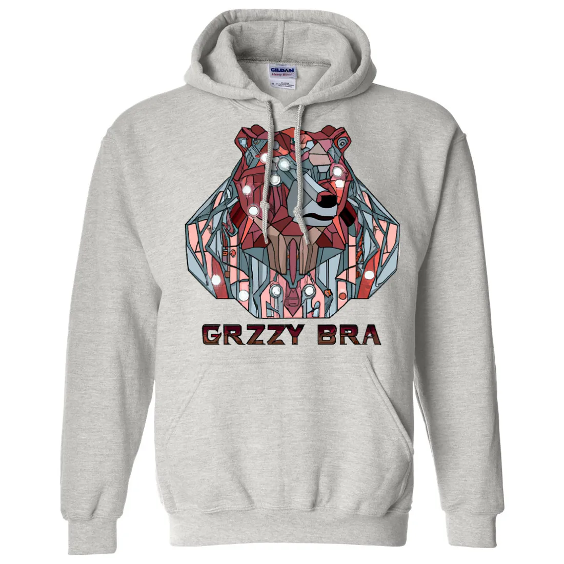 Stained Glass Cyborg Grizzly Bear GRZZY BRA Sweatshirt Hoodie