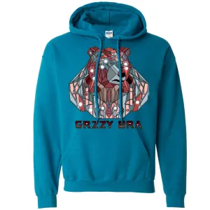 Stained Glass Cyborg Grizzly Bear GRZZY BRA Sweatshirt Hoodie