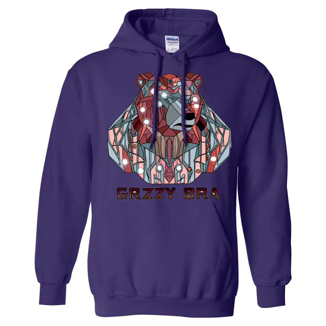 Stained Glass Cyborg Grizzly Bear GRZZY BRA Sweatshirt Hoodie