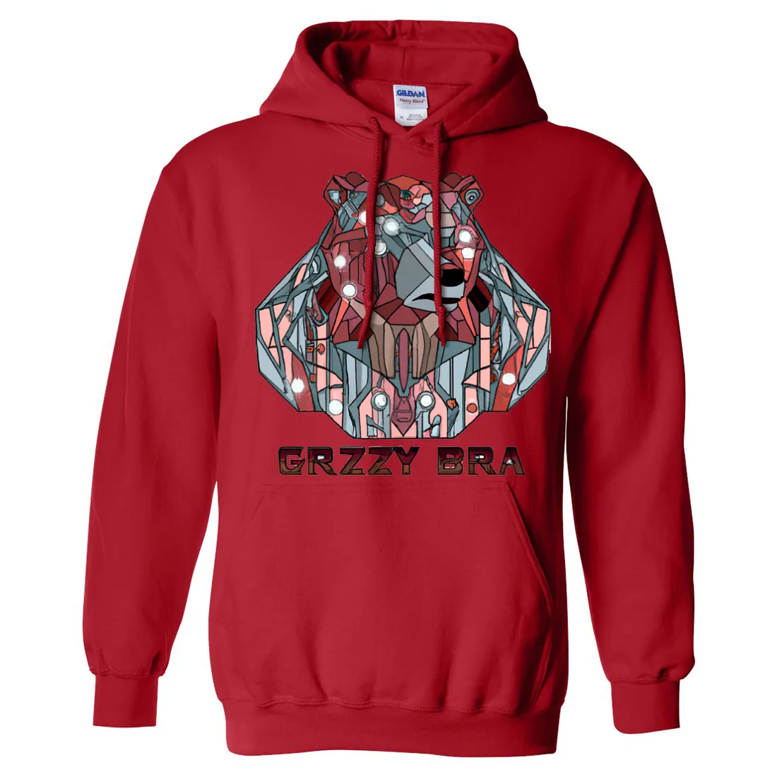 Stained Glass Cyborg Grizzly Bear GRZZY BRA Sweatshirt Hoodie