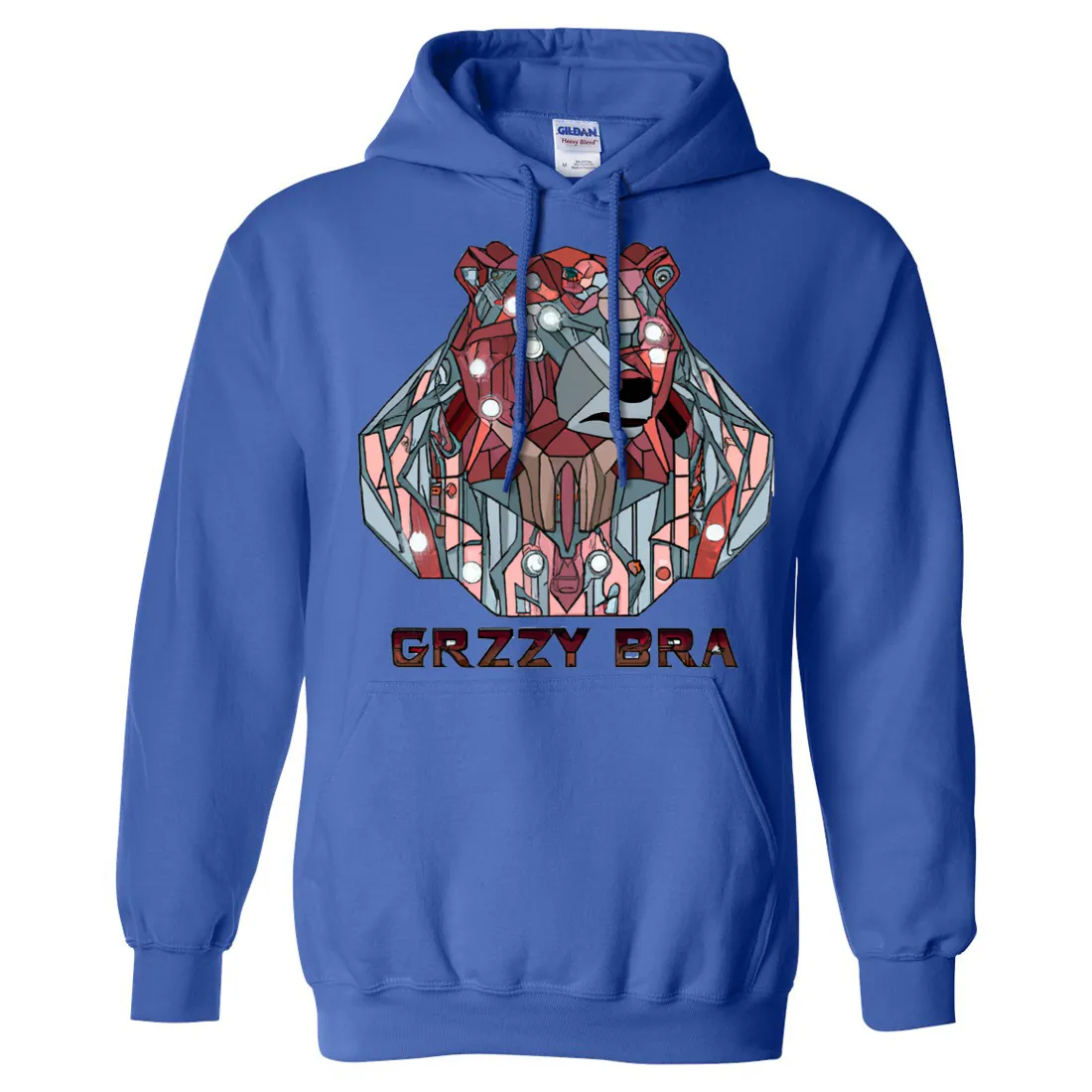 Stained Glass Cyborg Grizzly Bear GRZZY BRA Sweatshirt Hoodie