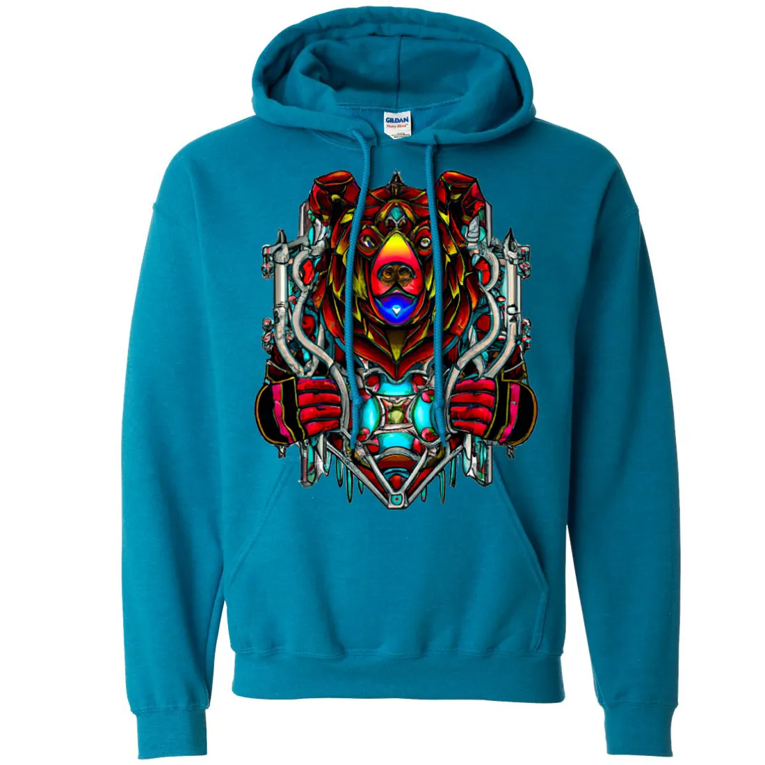 Stained Glass Gothic Cyborg Bear Sweatshirt Hoodie