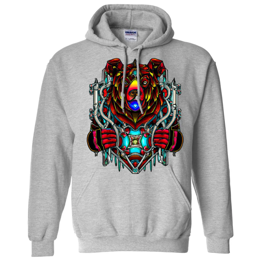 Stained Glass Gothic Cyborg Bear Sweatshirt Hoodie