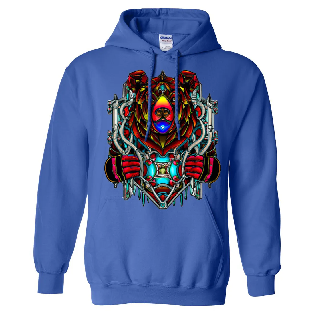 Stained Glass Gothic Cyborg Bear Sweatshirt Hoodie