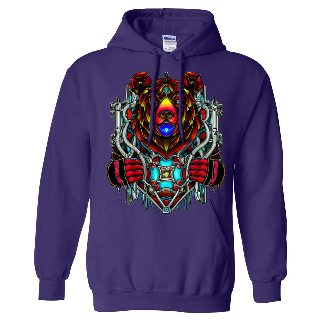 Stained Glass Gothic Cyborg Bear Sweatshirt Hoodie