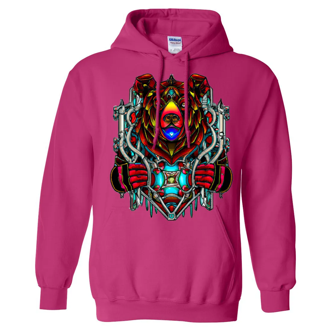 Stained Glass Gothic Cyborg Bear Sweatshirt Hoodie