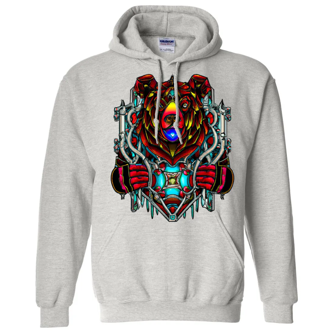 Stained Glass Gothic Cyborg Bear Sweatshirt Hoodie