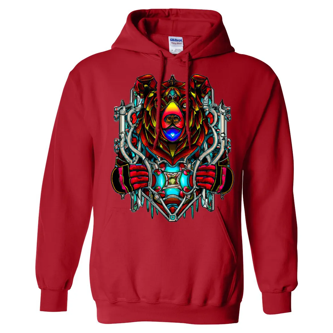 Stained Glass Gothic Cyborg Bear Sweatshirt Hoodie