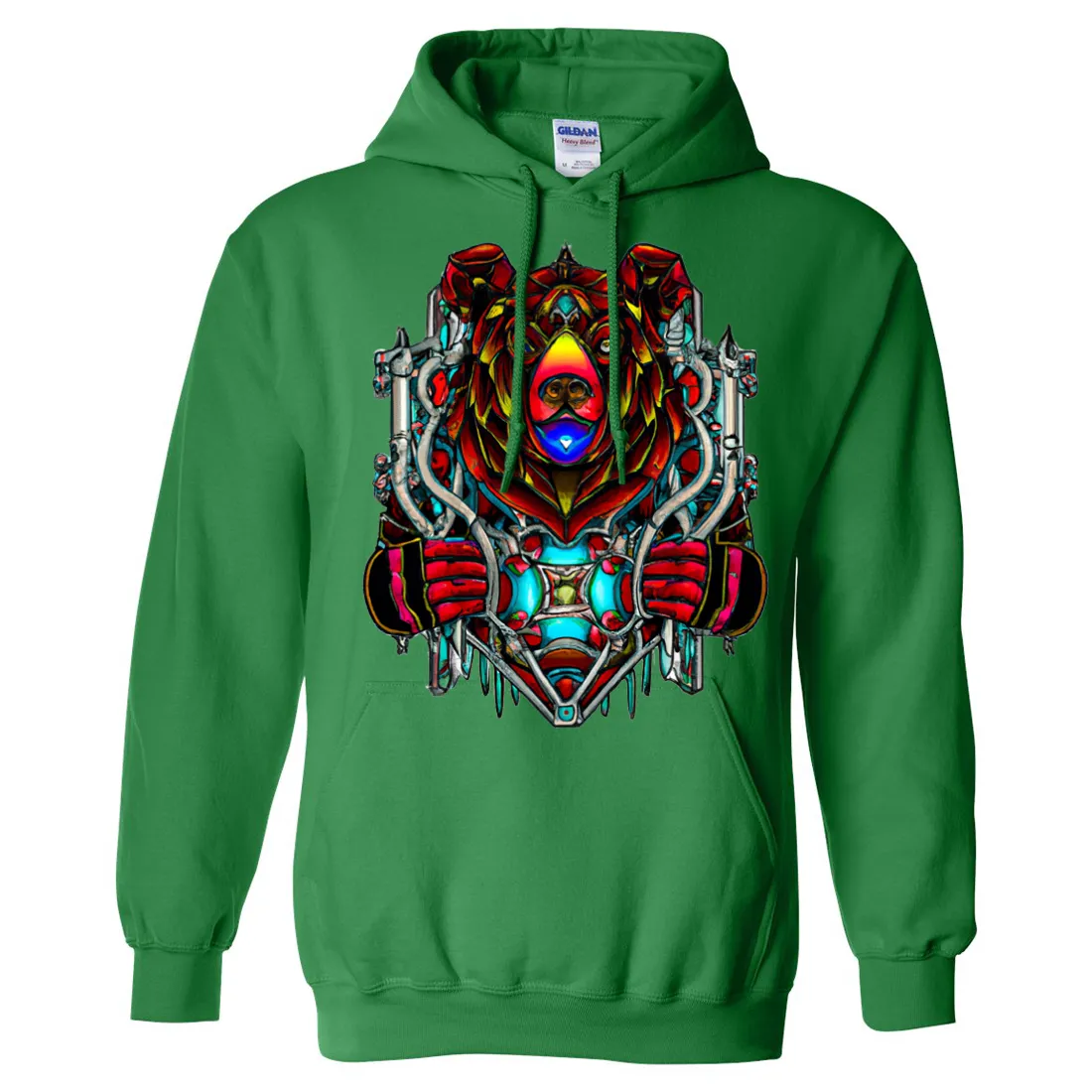 Stained Glass Gothic Cyborg Bear Sweatshirt Hoodie