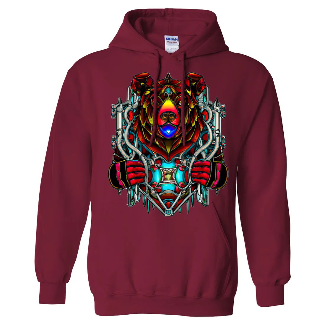 Stained Glass Gothic Cyborg Bear Sweatshirt Hoodie