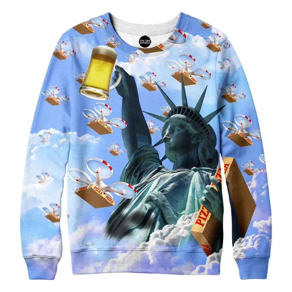 Statue Of Merica Womens Sweatshirt