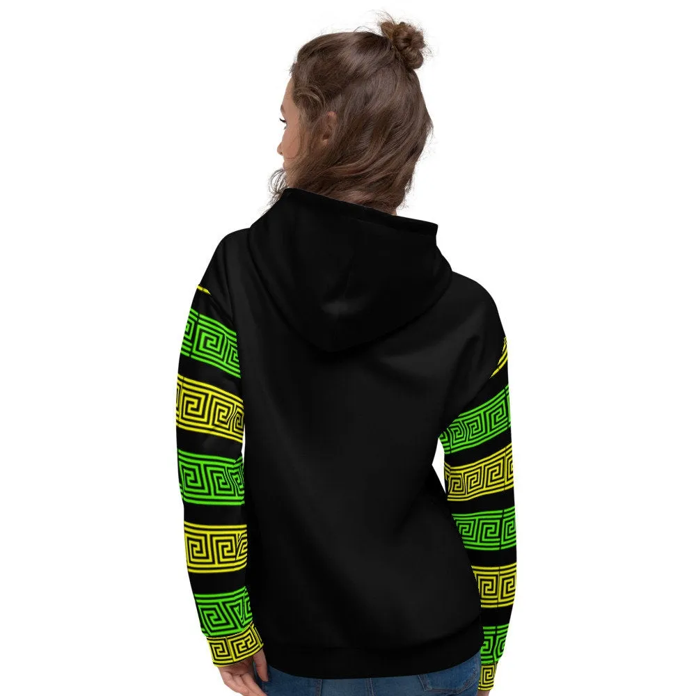 STFU Greek Hoodie - Green & Yellow on Black