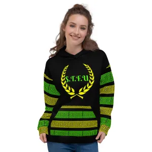 STFU Greek Hoodie - Green & Yellow on Black