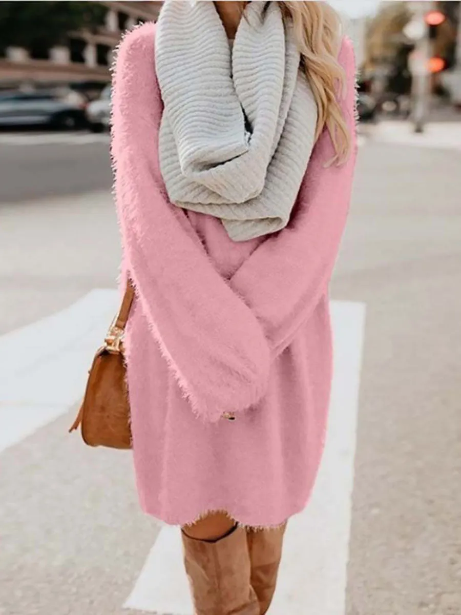 Stunncal Plush Sweater Dress(8 colors)