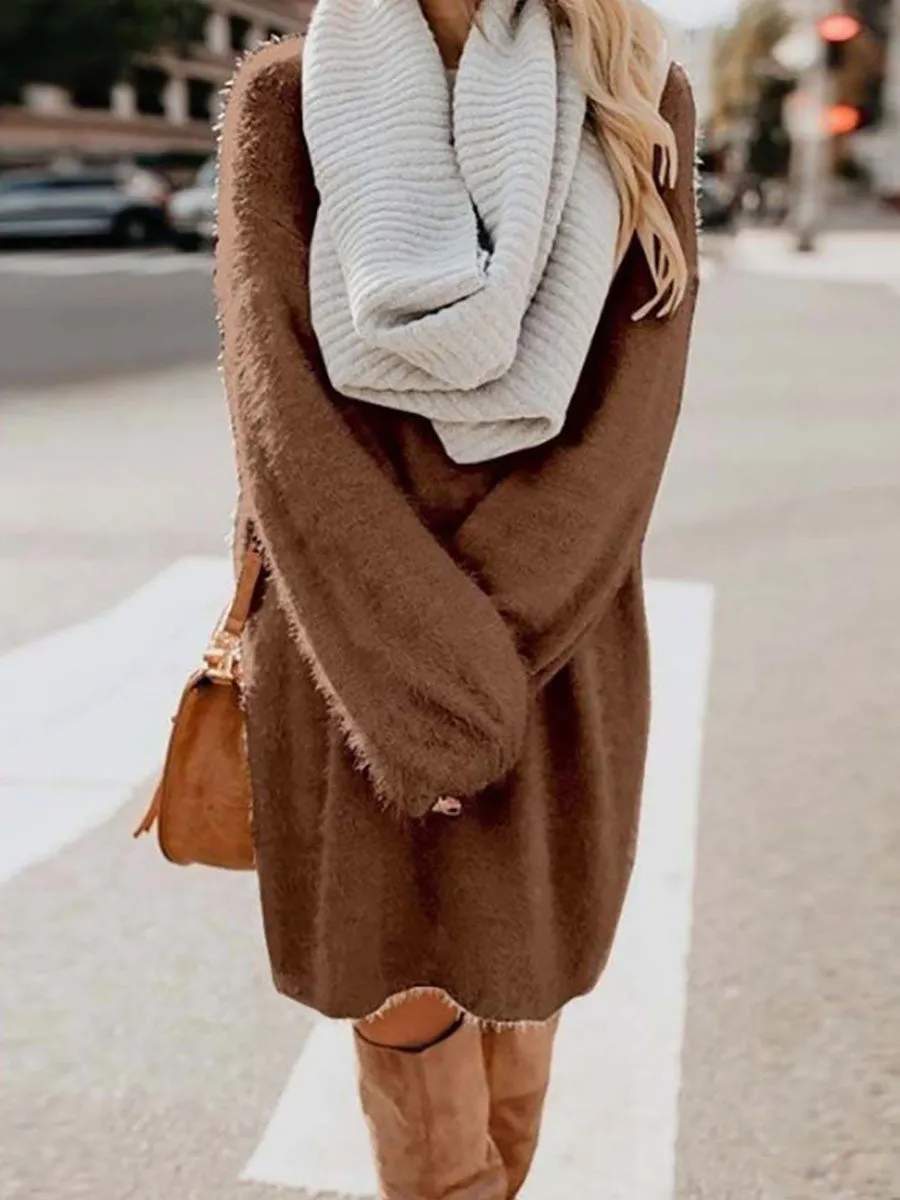Stunncal Plush Sweater Dress(8 colors)