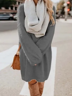 Stunncal Plush Sweater Dress(8 colors)