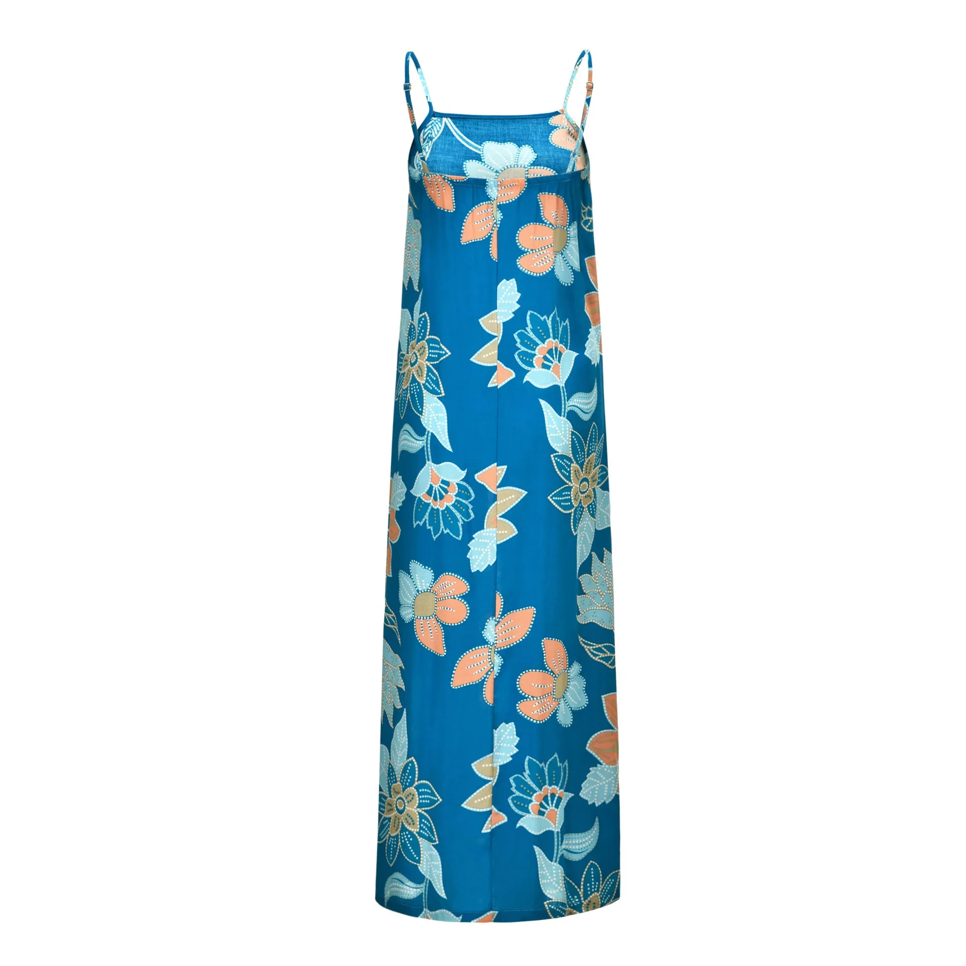 Summer Sling Print Large Swing Slit Dress