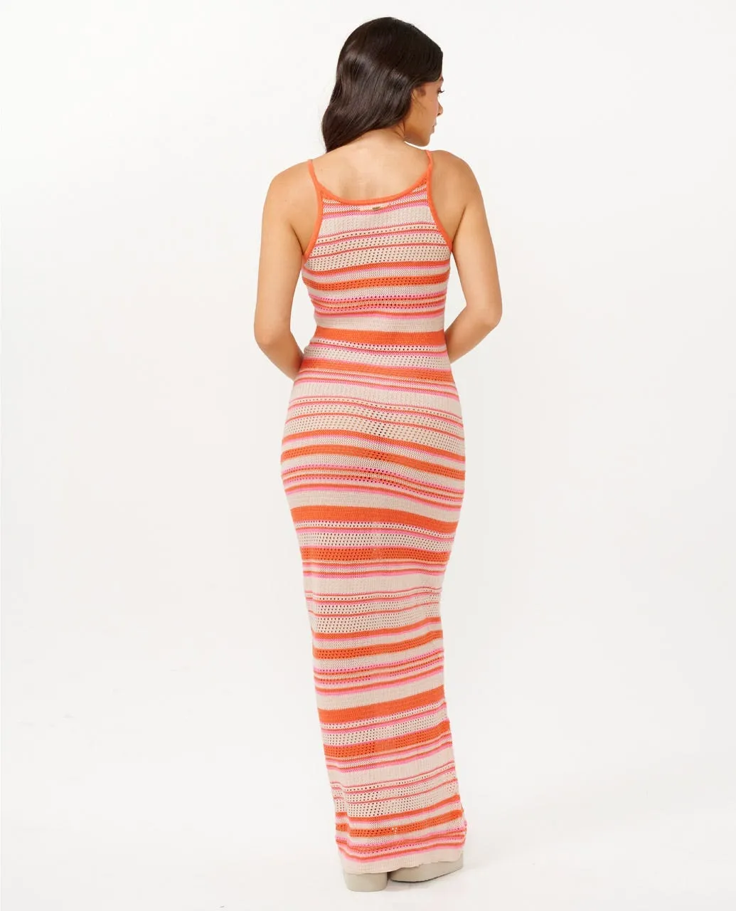 SUN TO SEA CROCHET MAXI - MID PINK