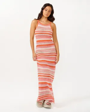 SUN TO SEA CROCHET MAXI - MID PINK