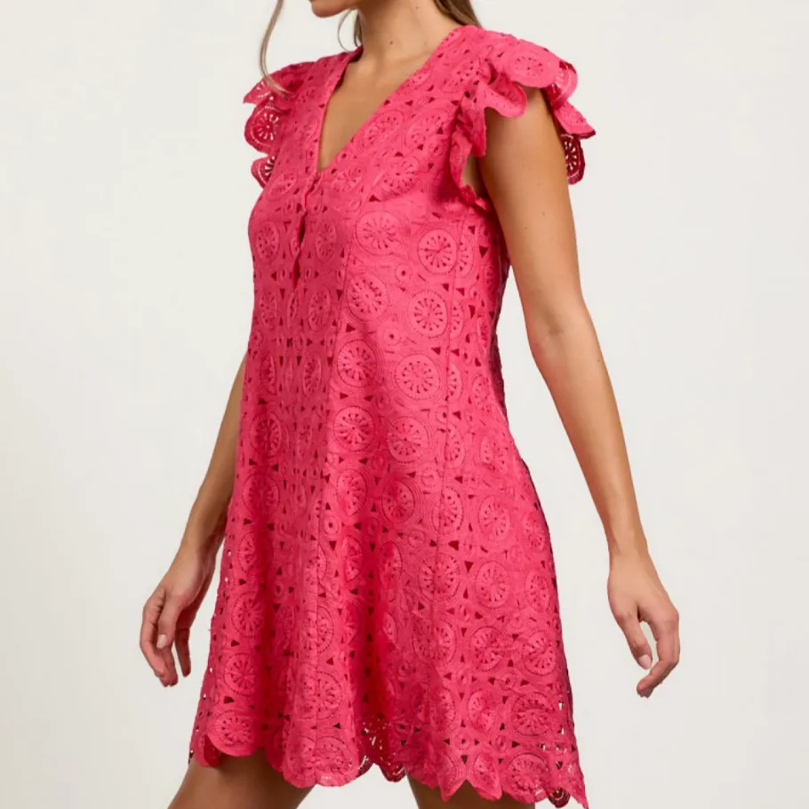 Sunset Bliss Crochet Mini Dress