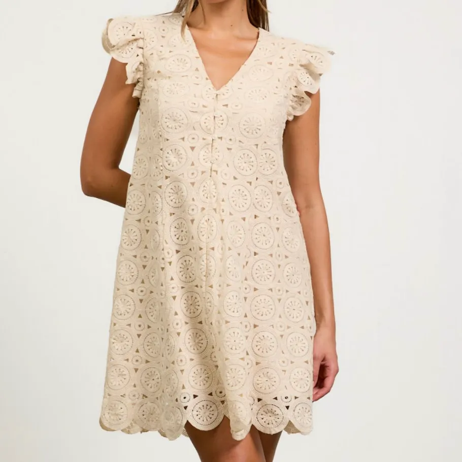 Sunset Bliss Crochet Mini Dress