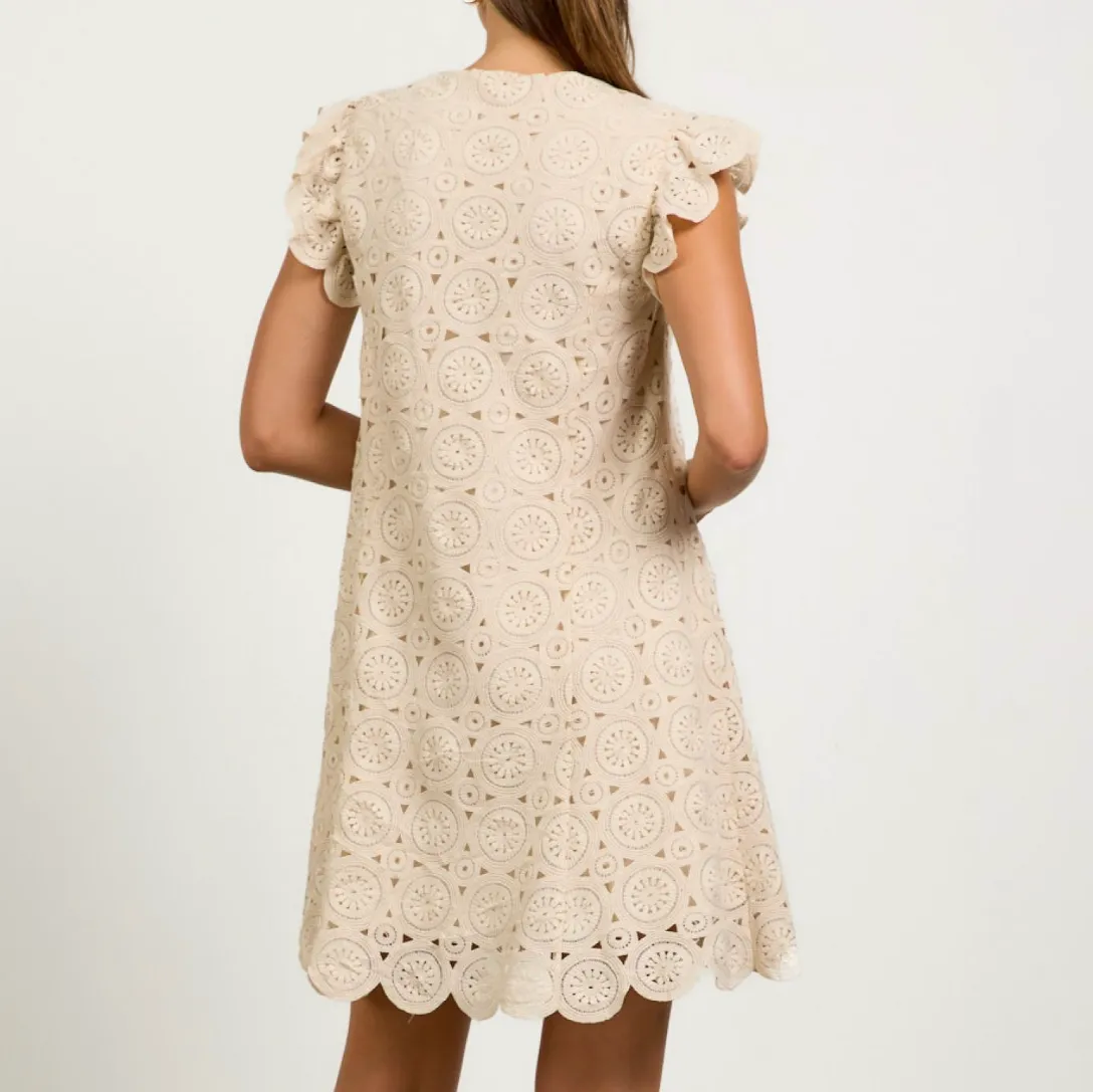 Sunset Bliss Crochet Mini Dress