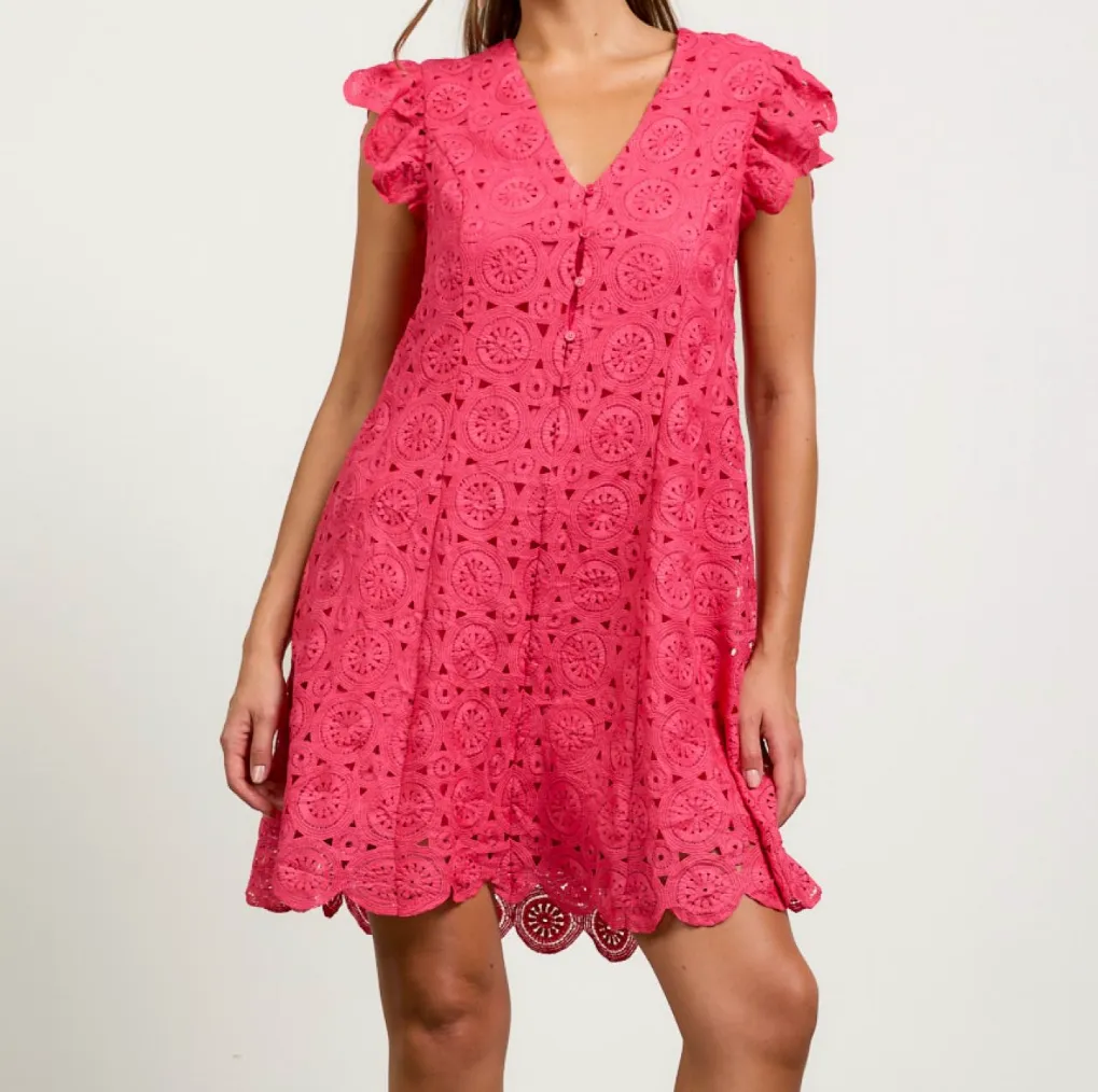 Sunset Bliss Crochet Mini Dress