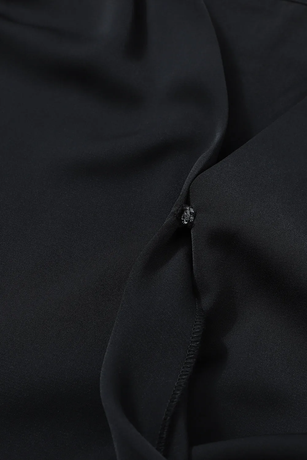Surplice Neck Shirred Cuffs Draped Blouse