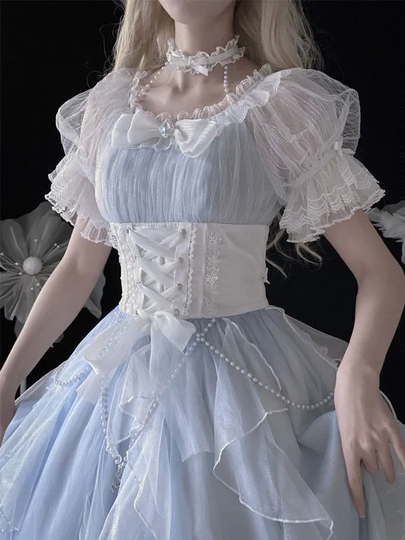 Sweet Lolita Dress Polyester Short Sleeves Dress
