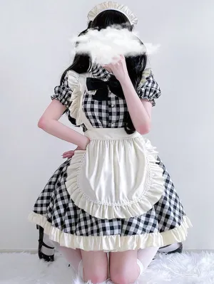 Sweet Lolita Dress Polyester Short Sleeves Ruffles Dress