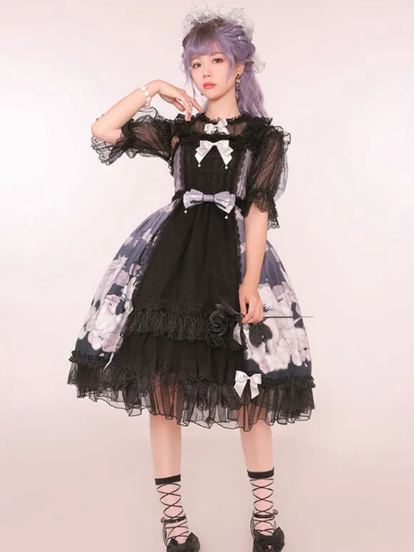 Sweet Lolita Dress Polyester Sleeveless Jumper Dress