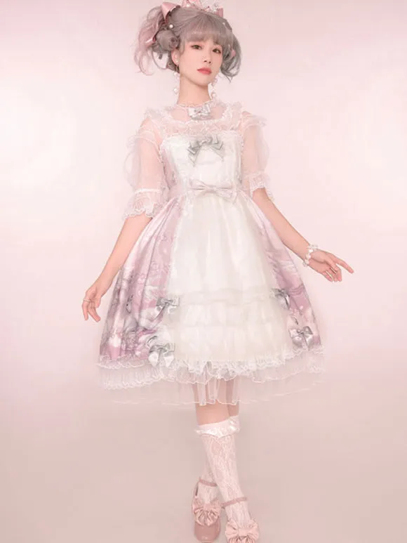 Sweet Lolita Dress Polyester Sleeveless Jumper Dress
