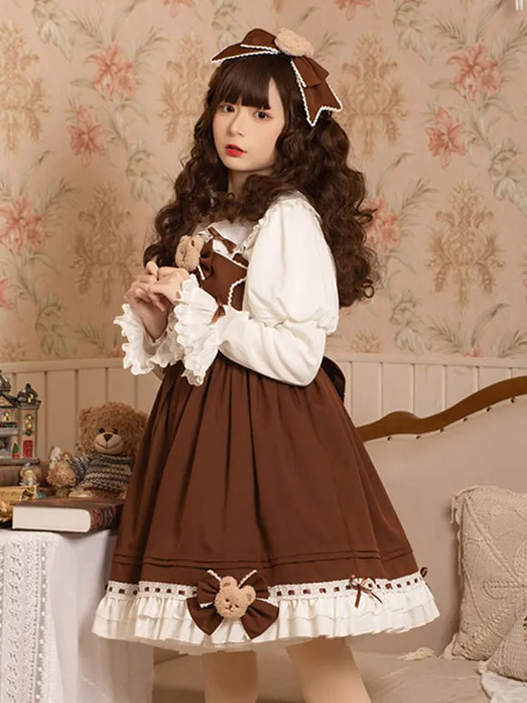 Sweet Lolita Dress Polyester Sleeveless Jumper Dress
