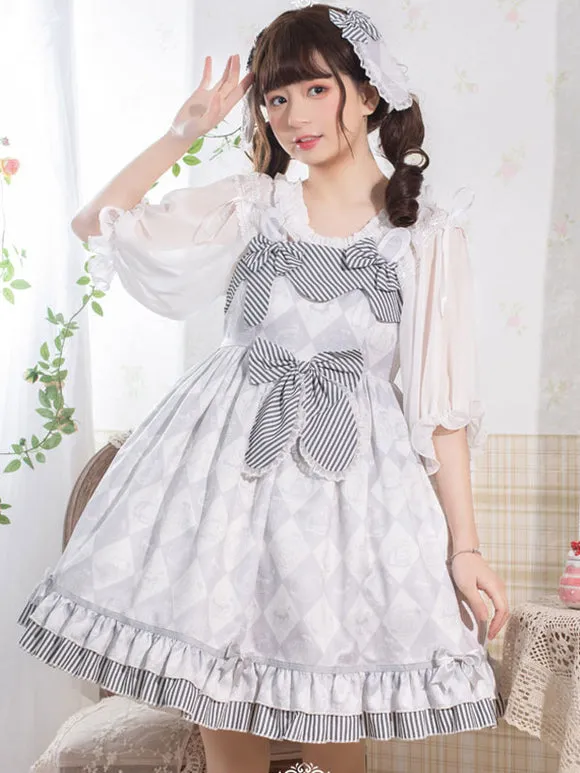 Sweet Lolita Dress Polyester Sleeveless Sweet Jumper Lolita Dress