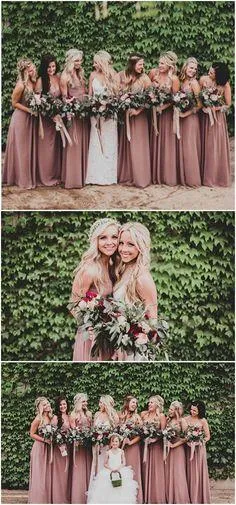 Sweetheart Long Chiffon Simple Soft Floor-Length Formal Bridesmaid Dresses, PD0496
